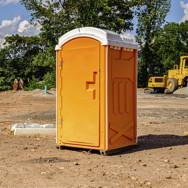 how often are the portable restrooms cleaned and serviced during a rental period in Danevang TX